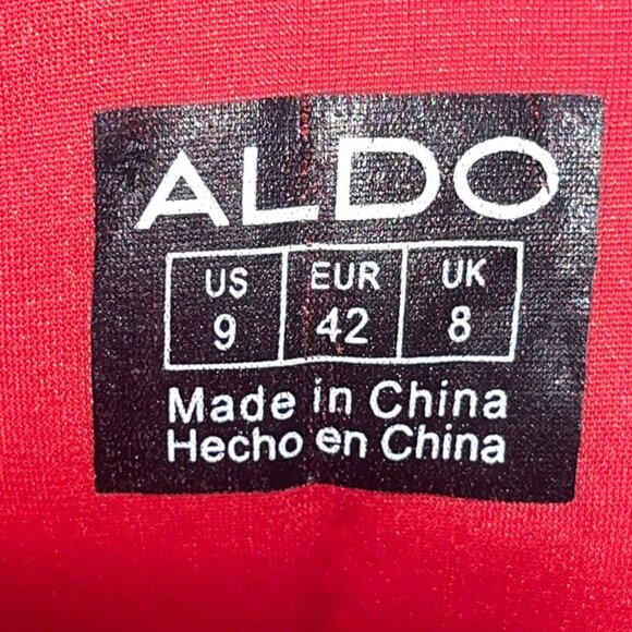 Aldo Men’s Red Faux Leather With Gold Accents High-Top Brauerr Sneakers Size 9 - Picture 6 of 9